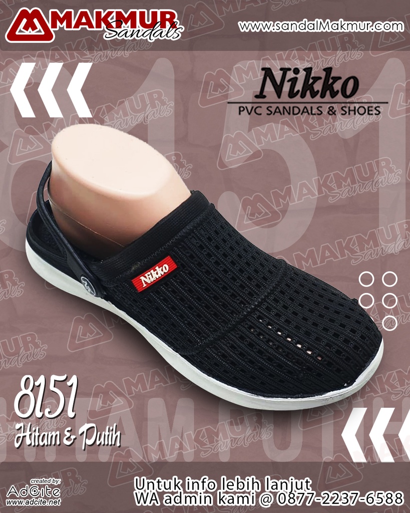 NIKKO 8151 [HITAM/PUTIH] (38-42)