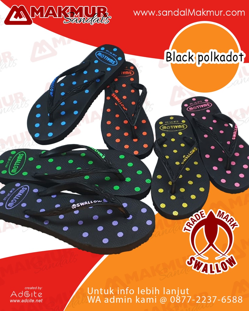 Swallow Black Polkadot (9-10,5)